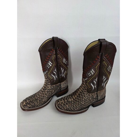 New Mens Python Snake Skin Custom Handmade Cowboy Boots Size 10.5-11 Western - Picture 2 of 13